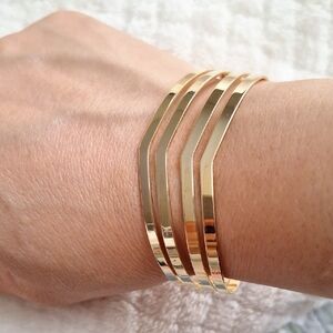 Chic Gold-Tone Chevron Bracelet